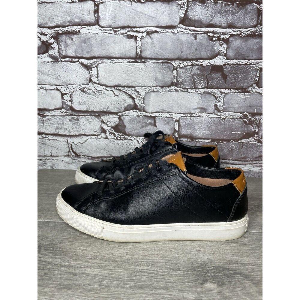 BYLT Everyday Shoes Black Leather Lace Up Casual Low Sneakers Men Sz 9M US/42EU